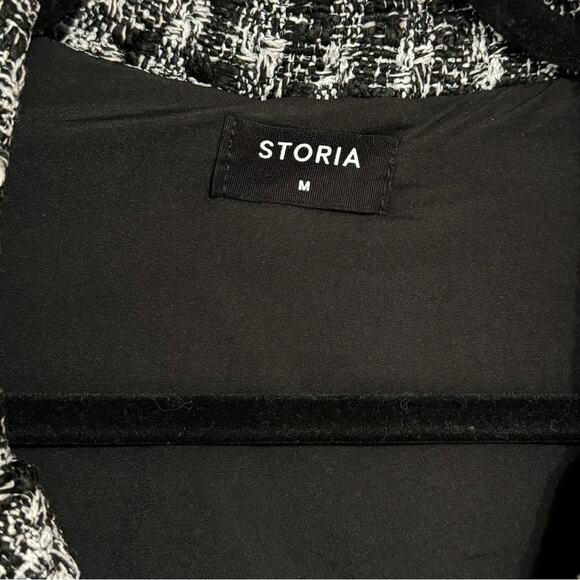 STORIA Plaid Tweed Double Breast Blazer Size M - Picture 3 of 6